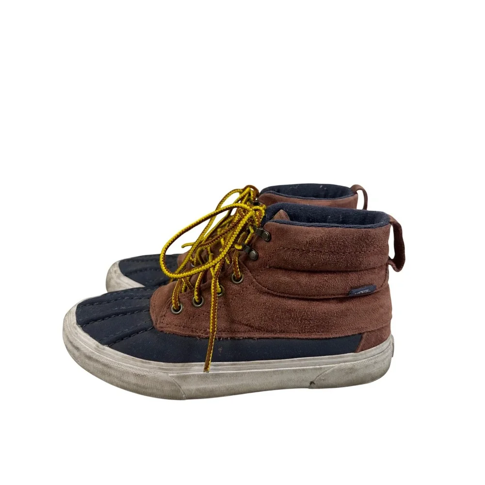 Vans Sk8-Hi Del‎ Pato MTE Brown Navy Blue Duck Boot Mens 7.5 Womens 9.0